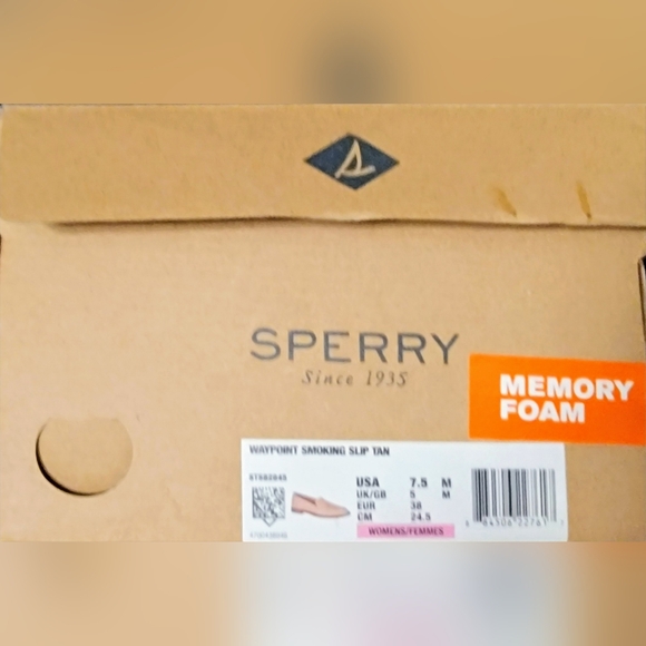 Sperry Topsider Loafers Ladies Boat Shoes Size 7.5 Waypoint Smoking Slip in Tan - Picture 3 of 4